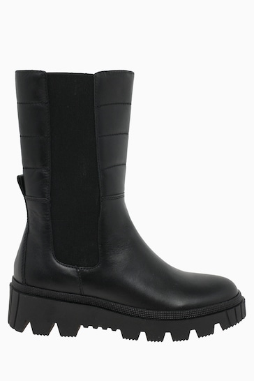 Gabor Jelena Black Leather Fashion Boots