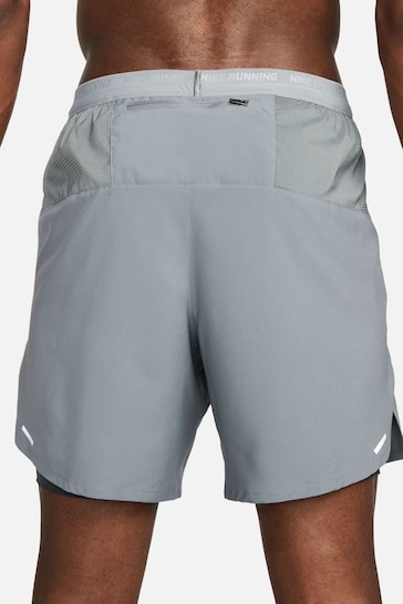 Nike Grey Dri-FIT Stride 7 Inch 2-In-1 Running Shorts