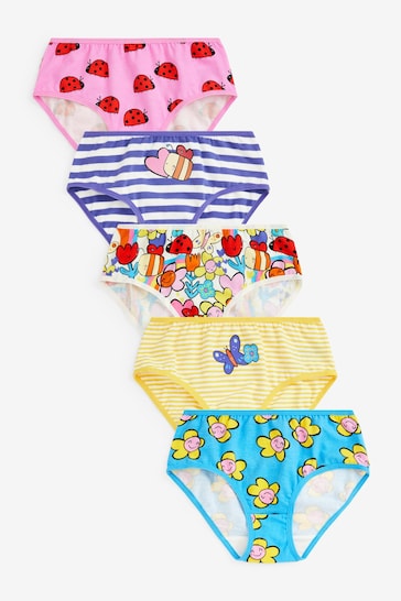 Blue/Pink/Yellow Character Briefs 5 Pack (1.5-16yrs)