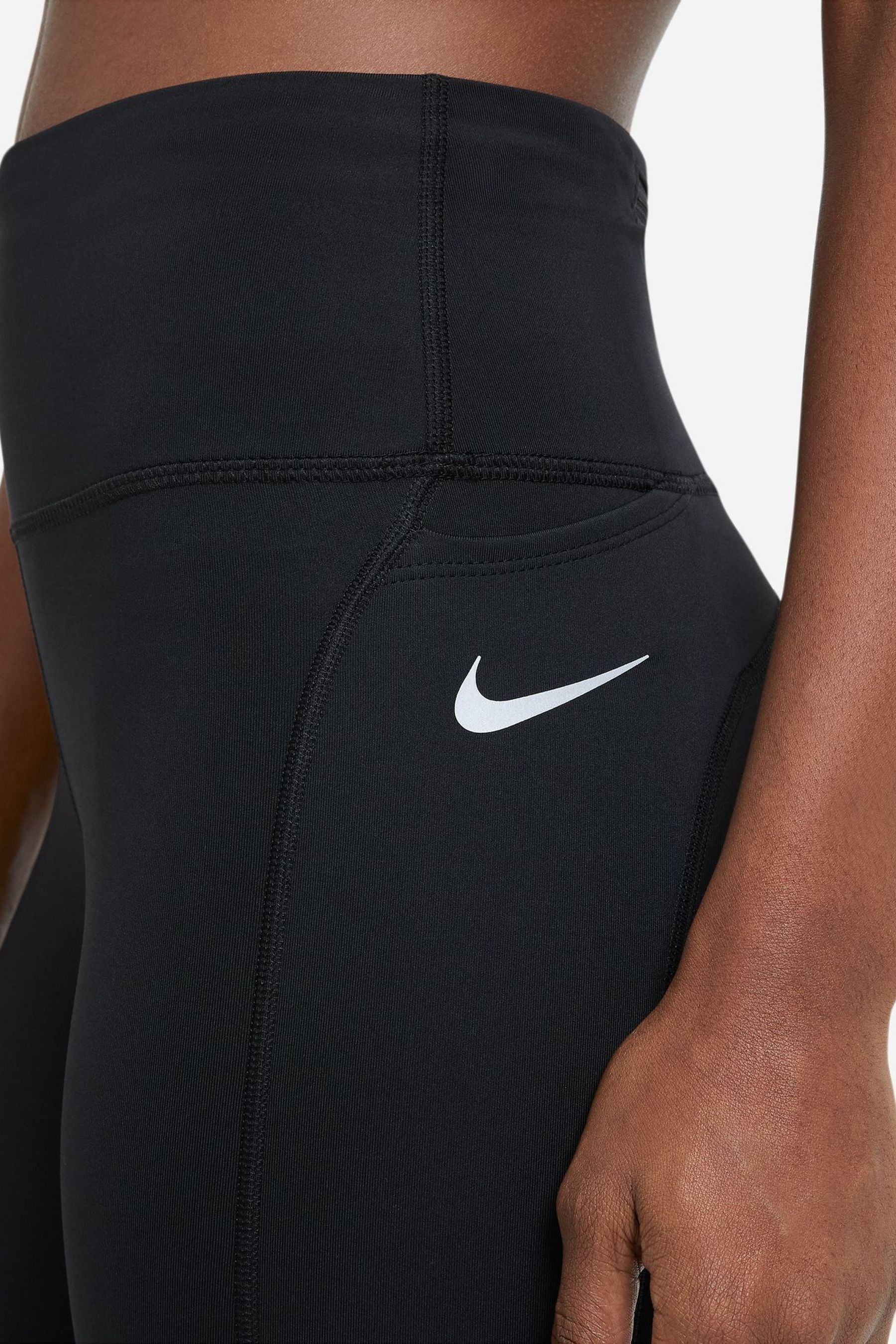 Buy Nike Black Fast Mid Rise Crop Running Leggings from the Next UK online shop