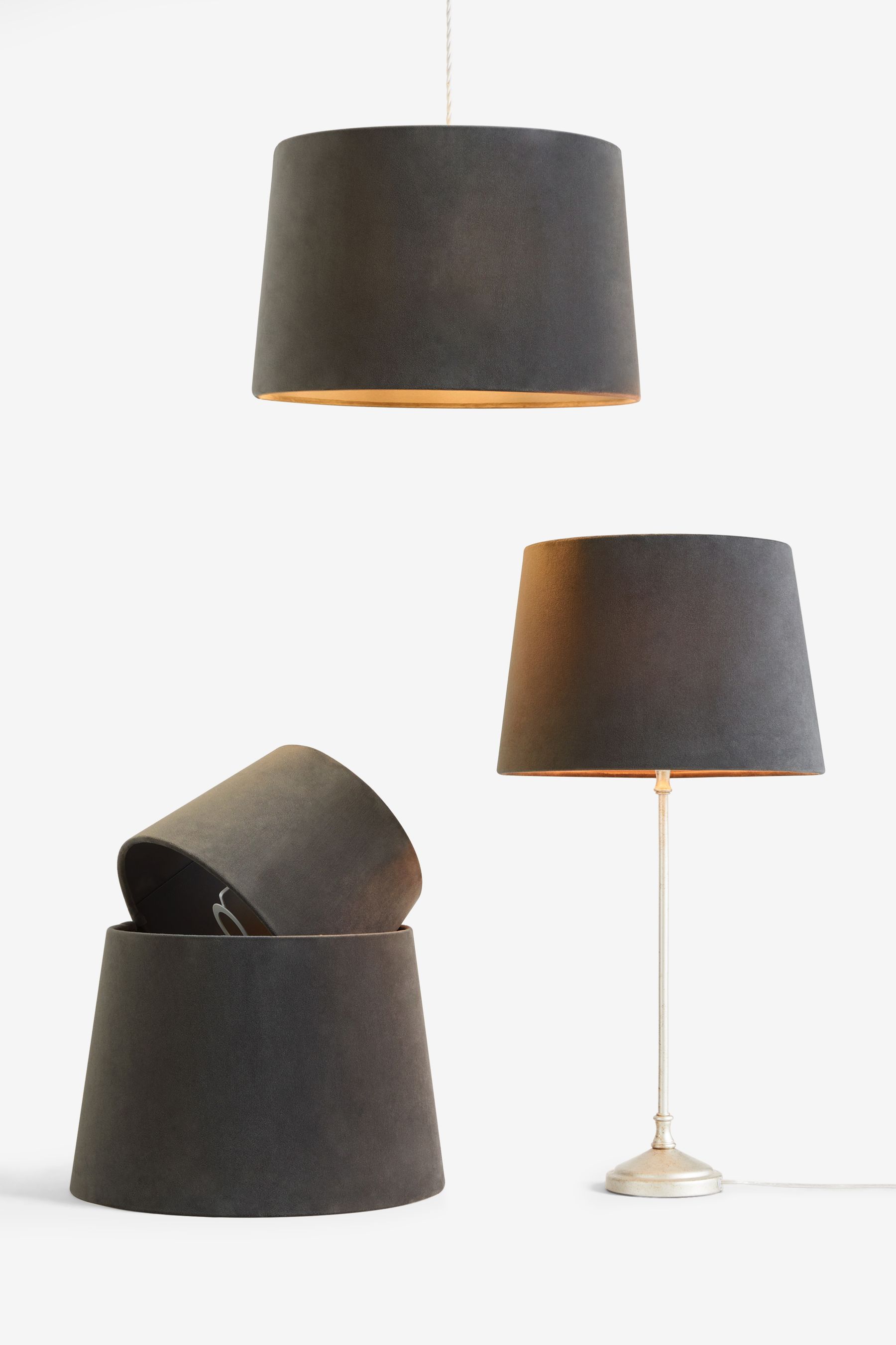 Brown velvet sale lampshade