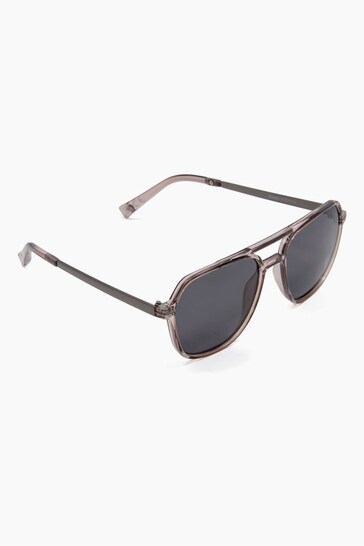 Dune London Grey Osark Aviator Style Sunglasses