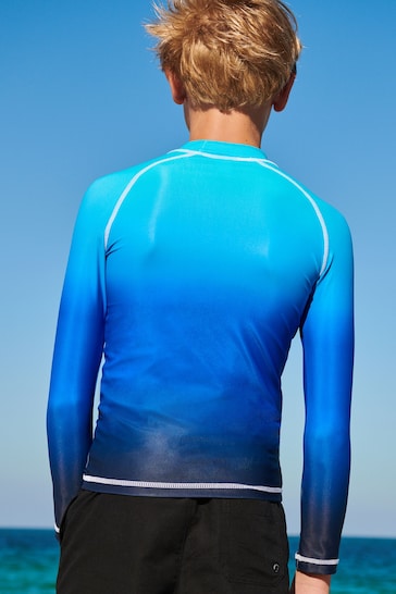 Blue Ombre Long Sleeve Sunsafe Rash Vest (1.5-16yrs)