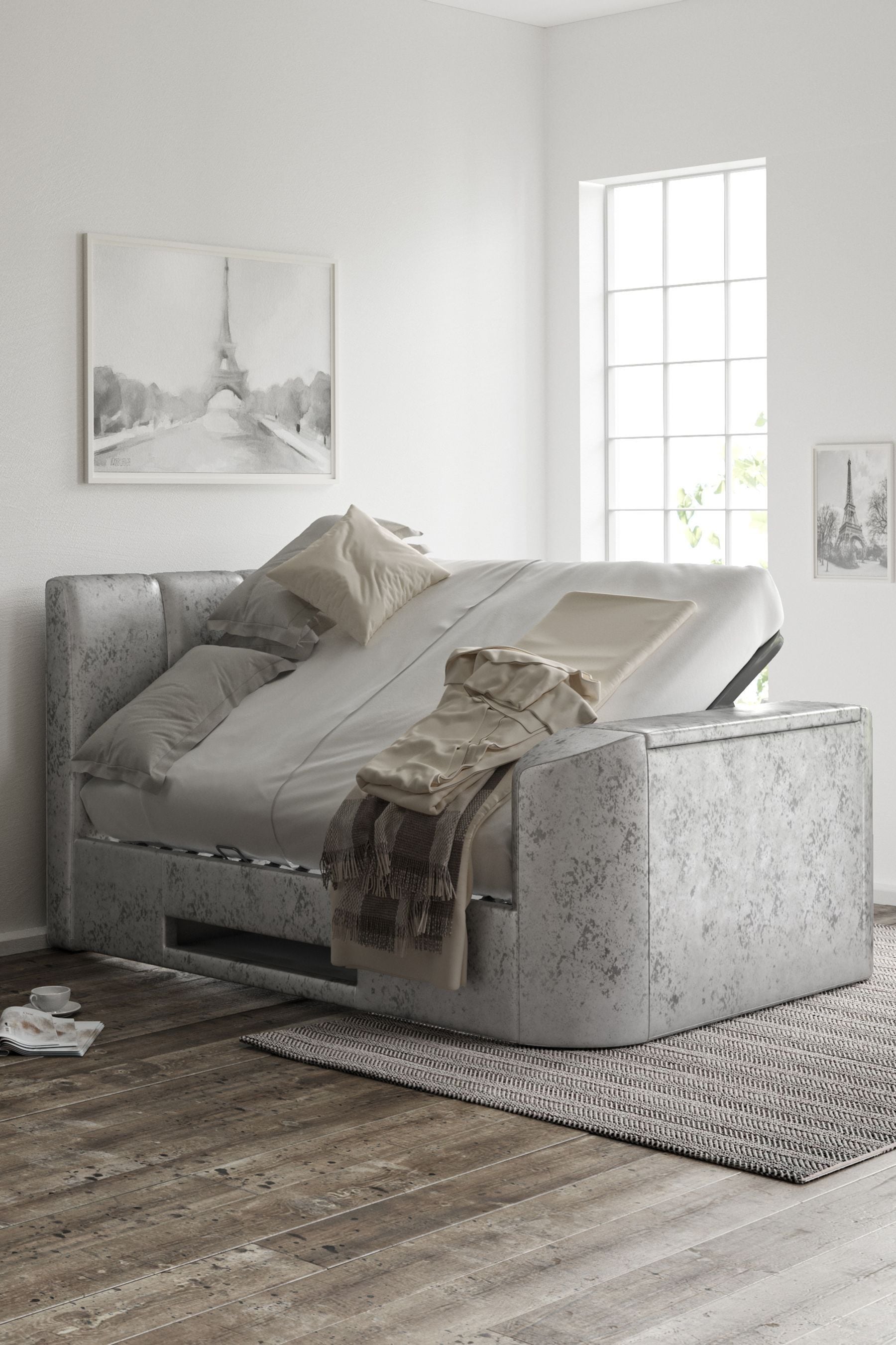 Silver tv deals bed