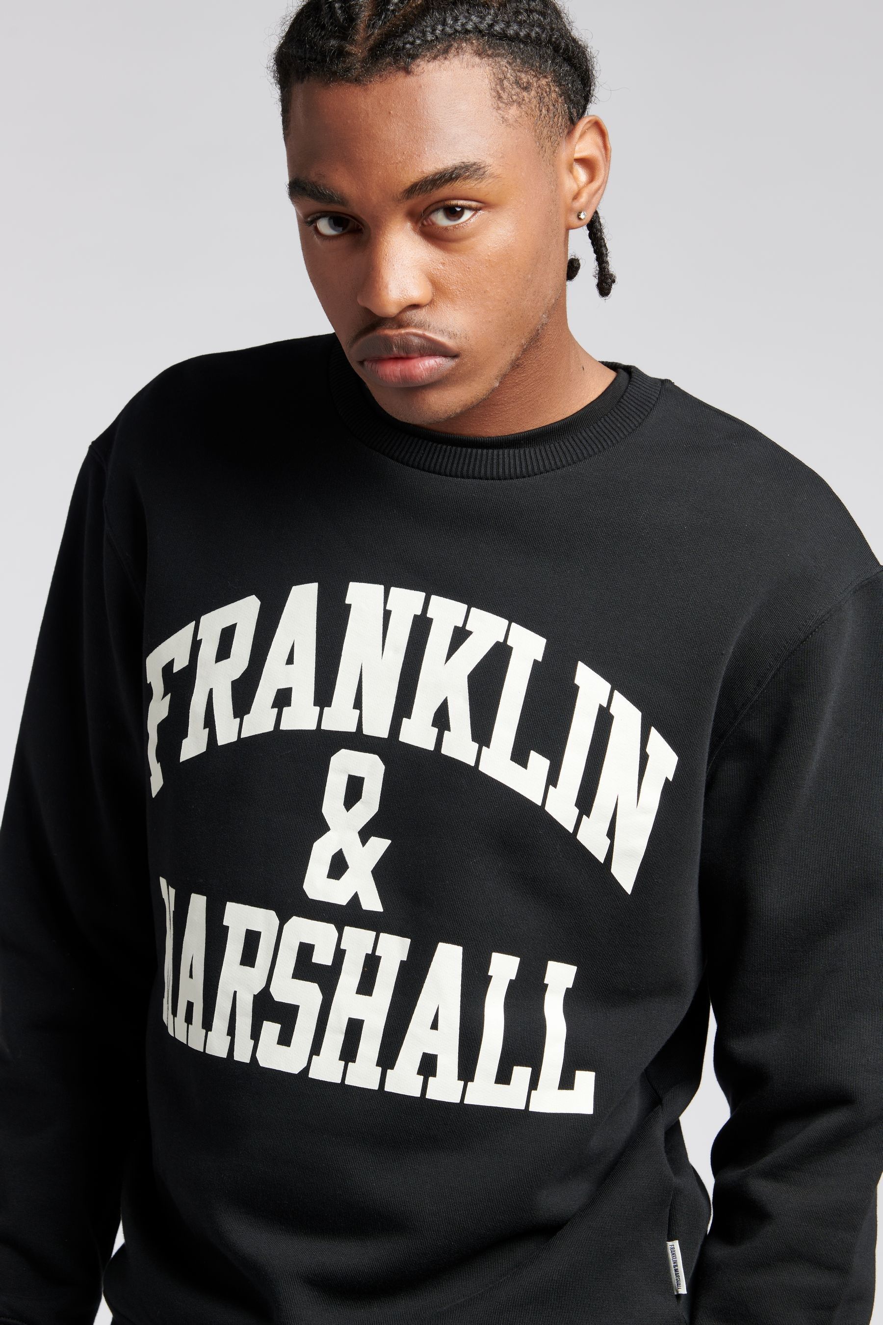 Buy Franklin Marshall Black Mens Arch Letter BB 100 Cotton Crew Neck Sweatshirt from the Next UK online shop