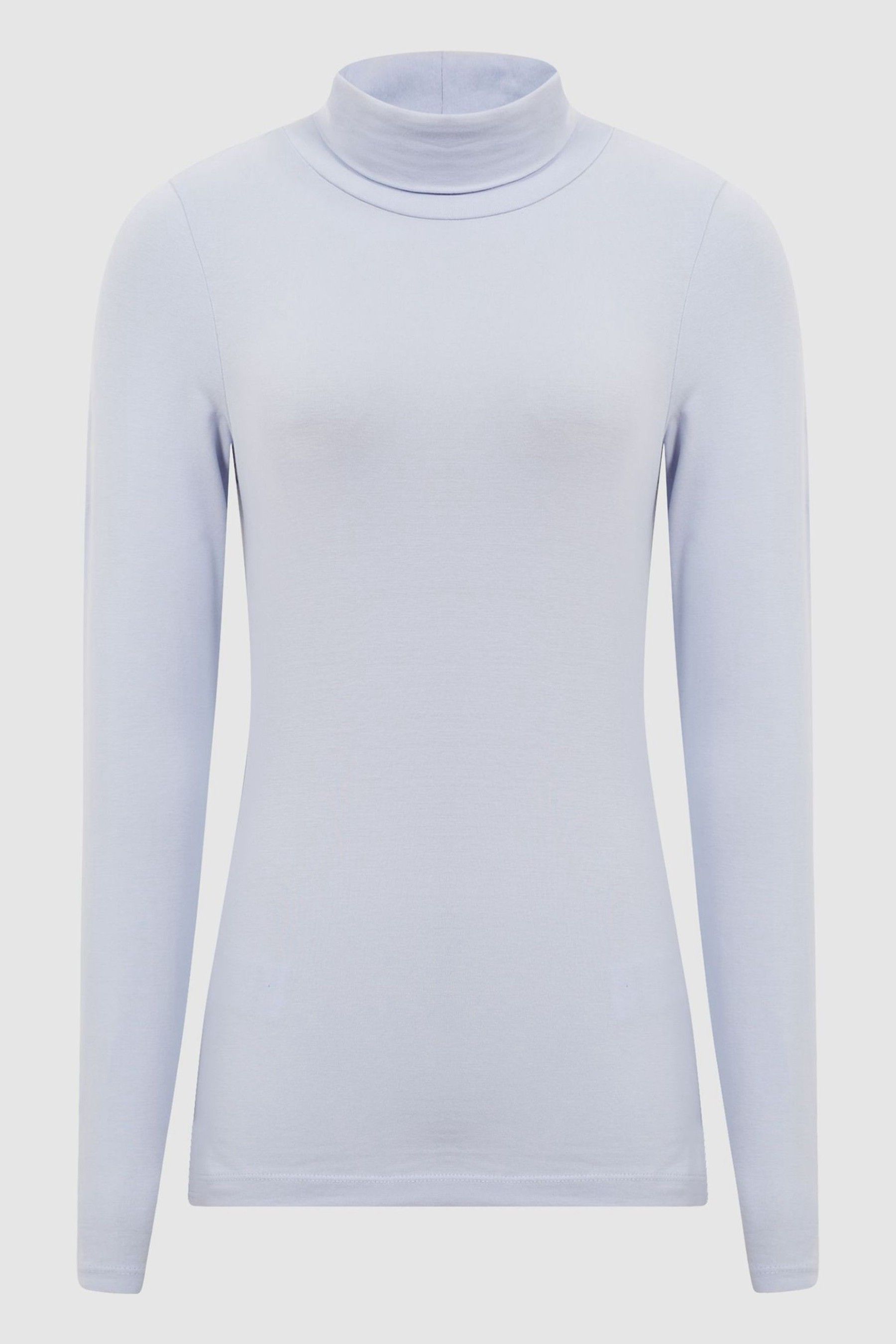 Buy Reiss Light Blue Phoebe Second Skin Roll Neck Top from the Next UK online shop