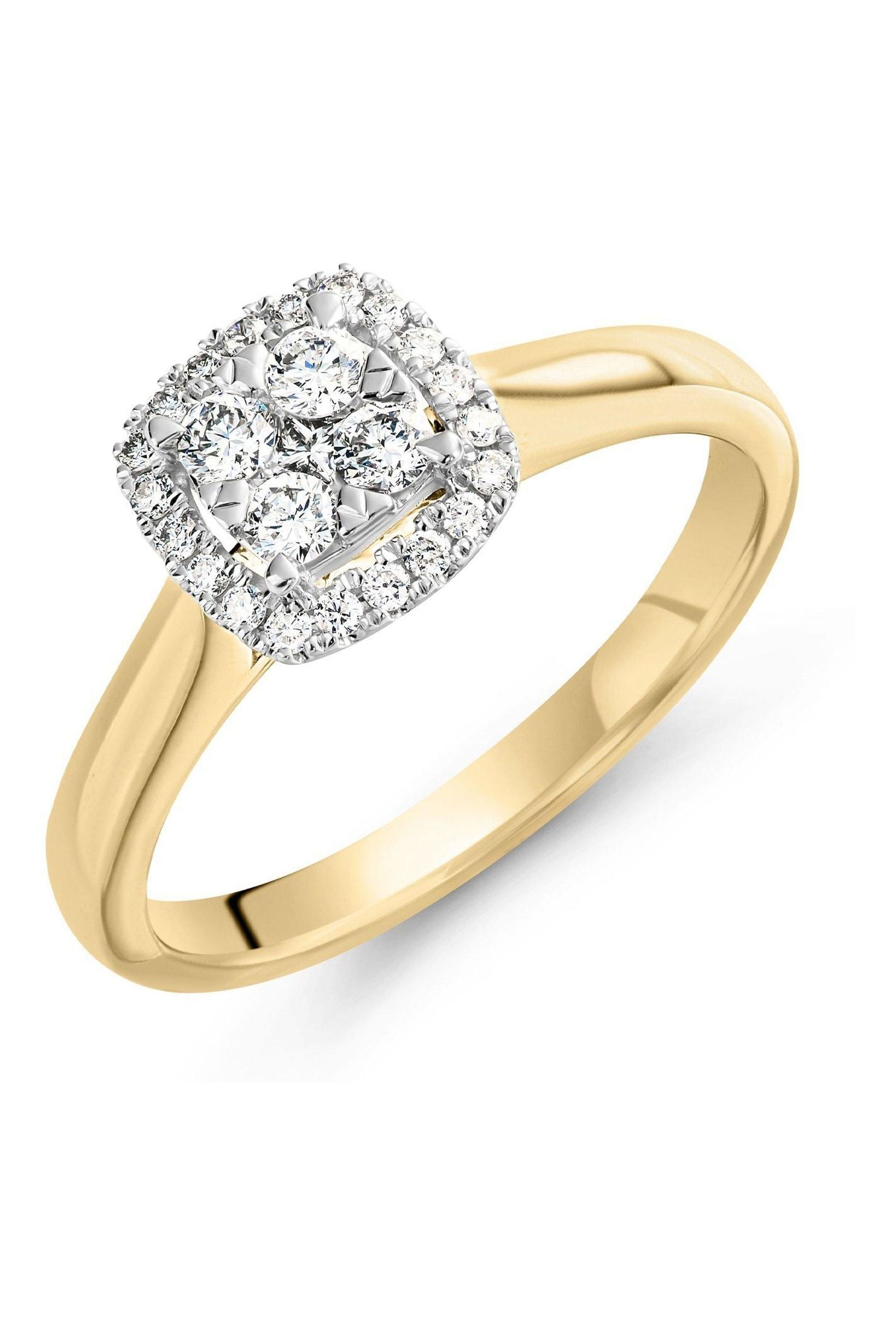 Buy Beaverbrooks 9CT Yellow Gold Diamond Cluster Ring from the