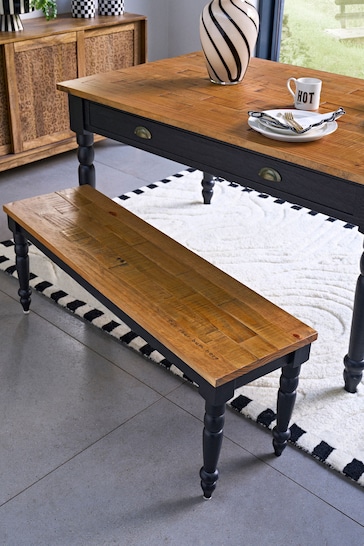 Rockett St George Black Apothecary Style Dining Bench