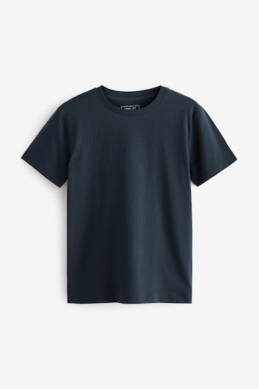 Blue Navy Cotton Short Sleeve T-Shirt (3-16yrs)