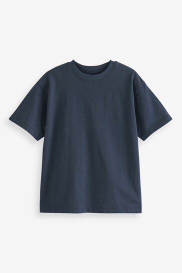 Navy Blue Short Sleeve Relaxed Fit T-Shirt (3-16yrs)