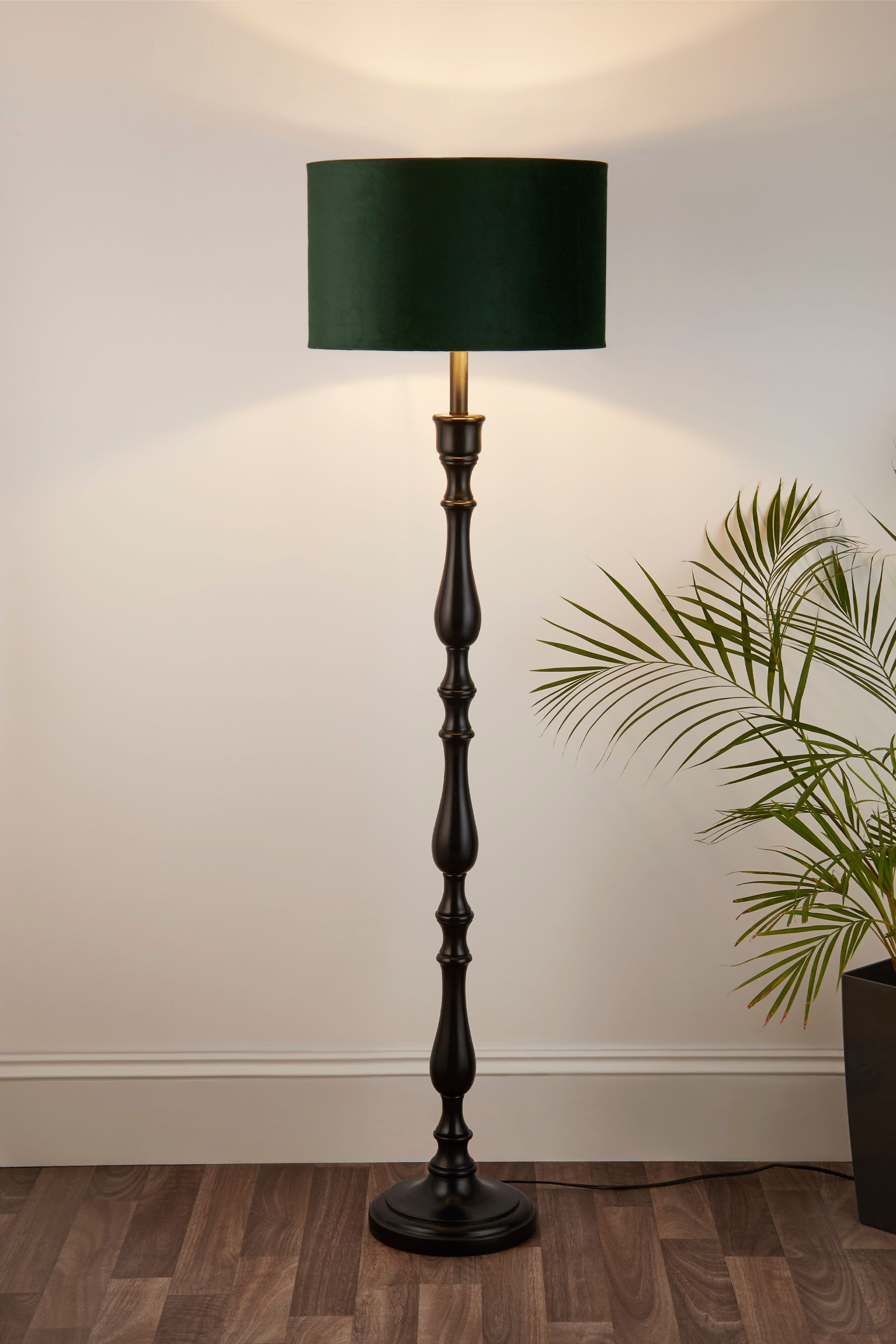 Black candlestick lamp base sale