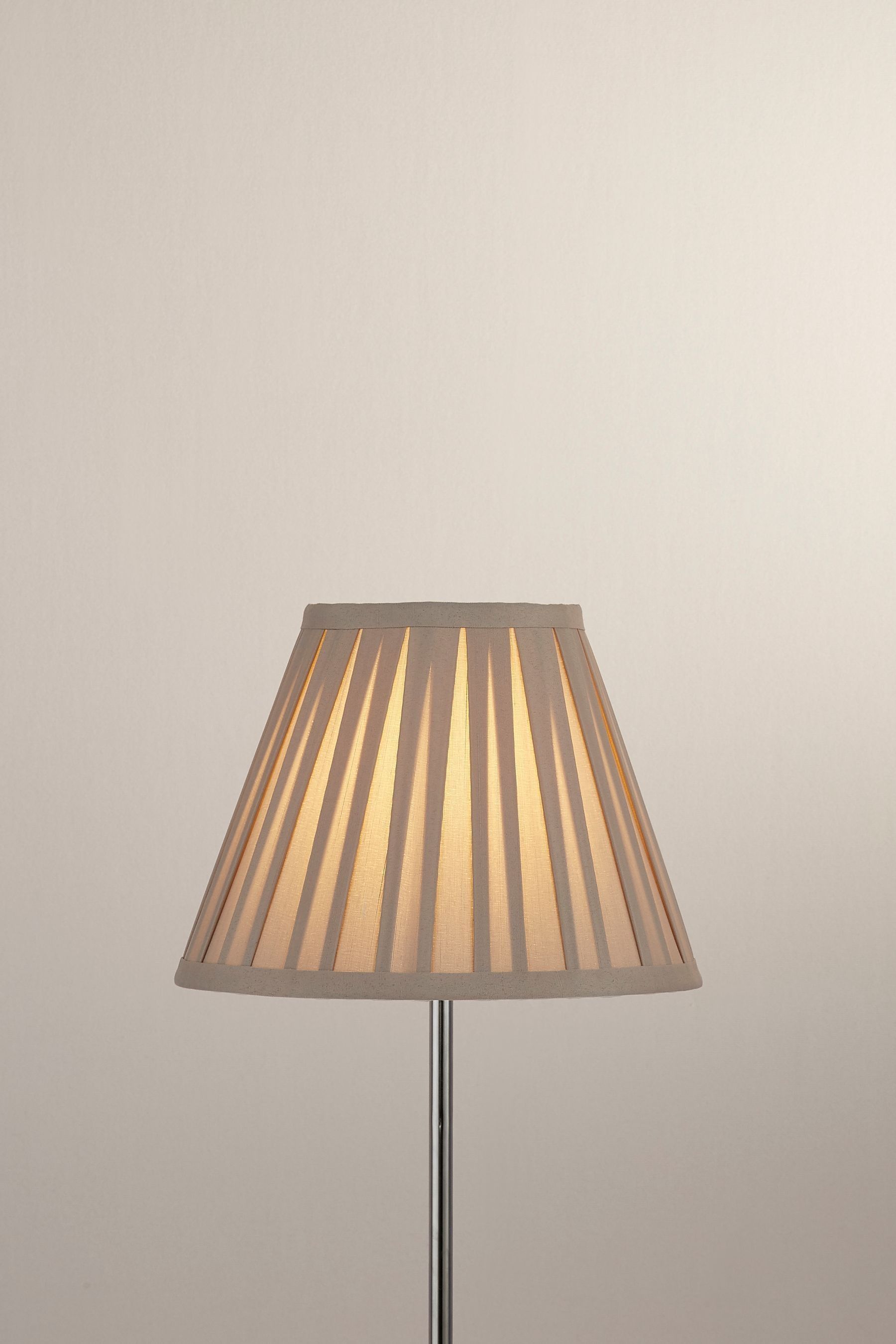 Grey pleated outlet table lamp shade