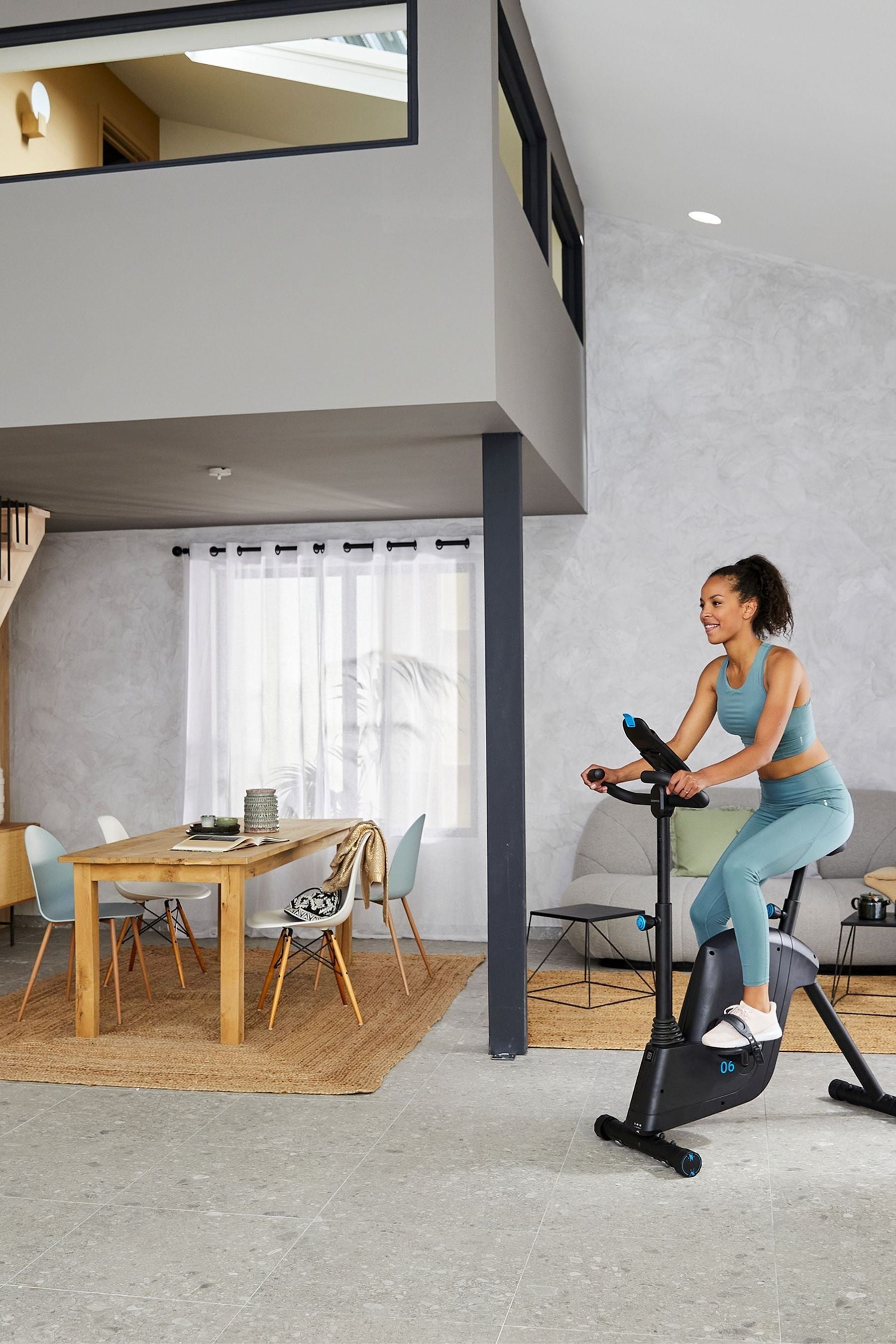 Decathlon Black Folding Connected Exercise Eb Fold Bike