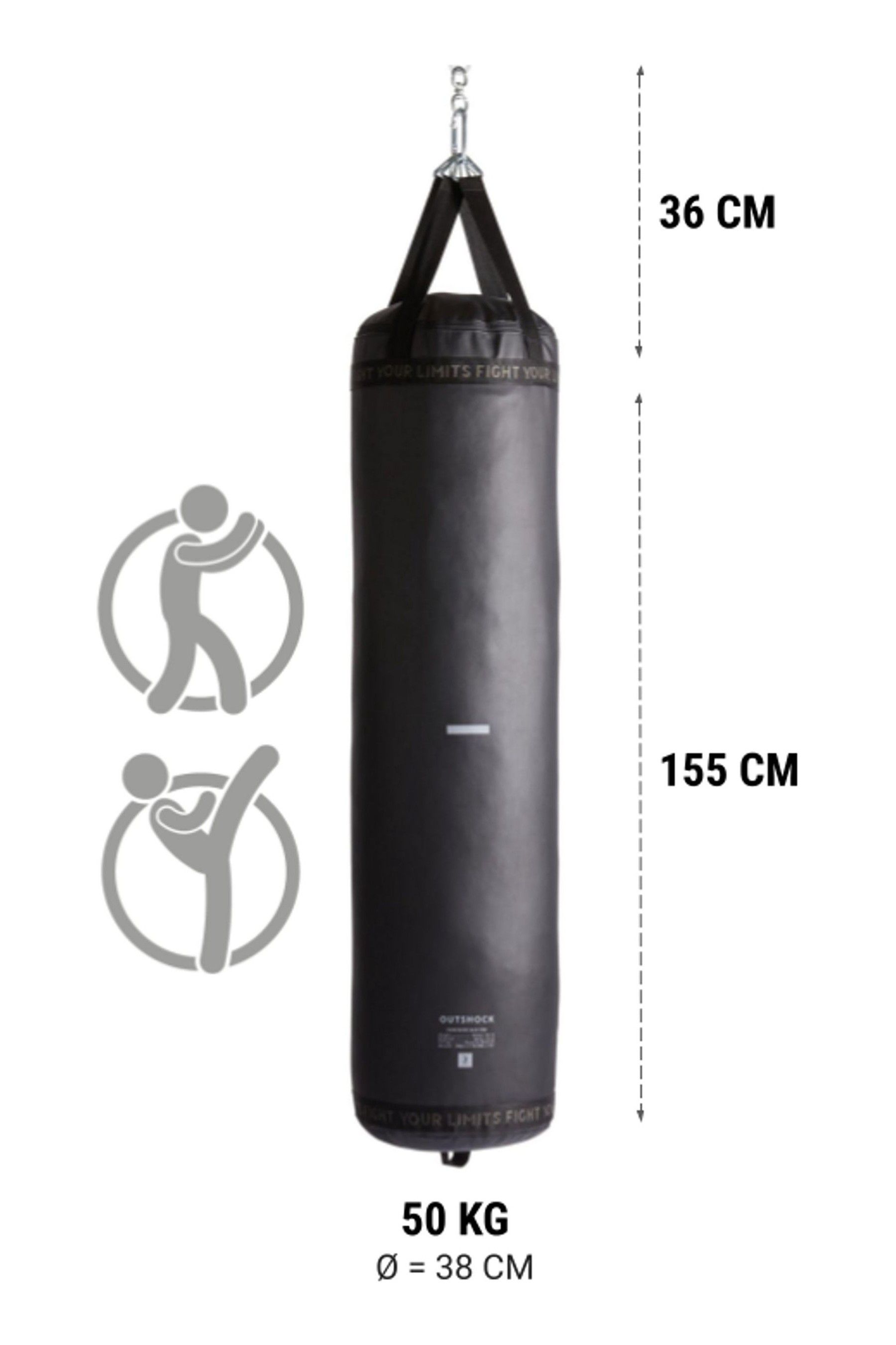 Buy Decathlon Black Heavy Punching Bag from the Next UK online shop