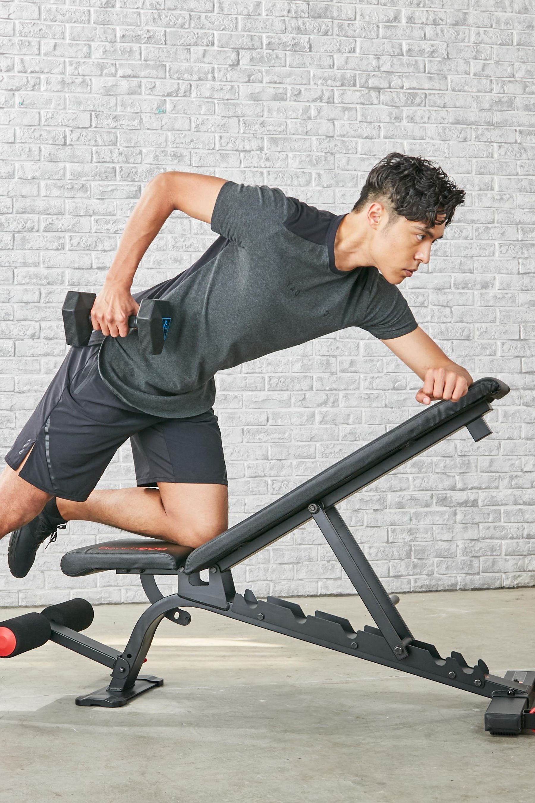 Buy Decathlon Black Reinforced Flat Inclined Weights Bench from