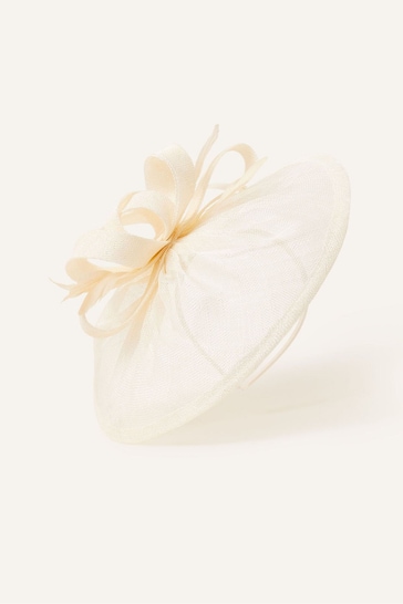 Accessorize Natural Penelope Sinamay Bow Band Fascinator