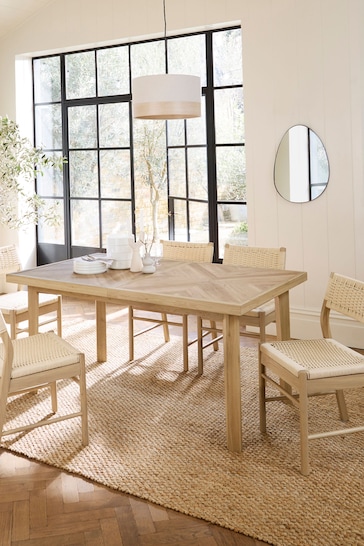 Natural Oak Effect Hayford 6 to 8 Seater Extending Dining Table