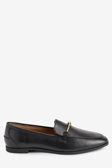 Black Forever Comfort® Leather Knot Hardware Loafers