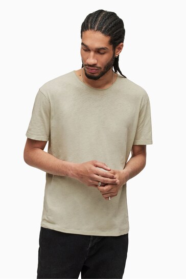 AllSaints Green Figure Short Sleeve Crew T-Shirt