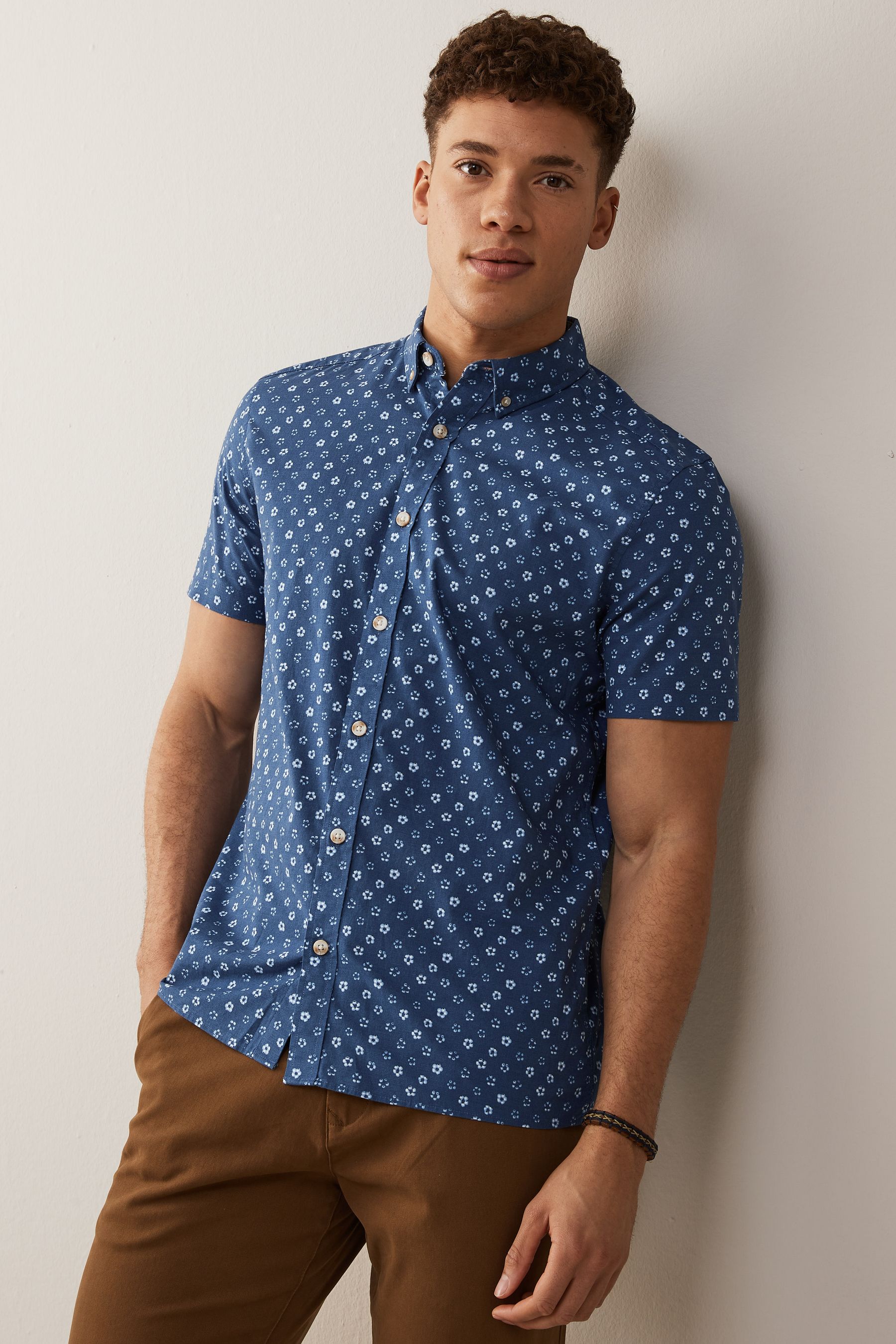 Buy Geo Printed Short Sleeve Shirt from the Next UK online shop