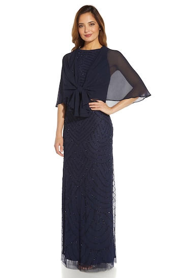 Adrianna Papell Blue Chiffon Cover-Up