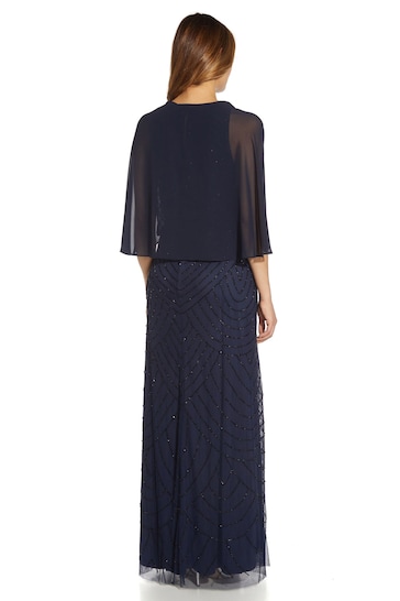 Adrianna Papell Blue Chiffon Cover-Up