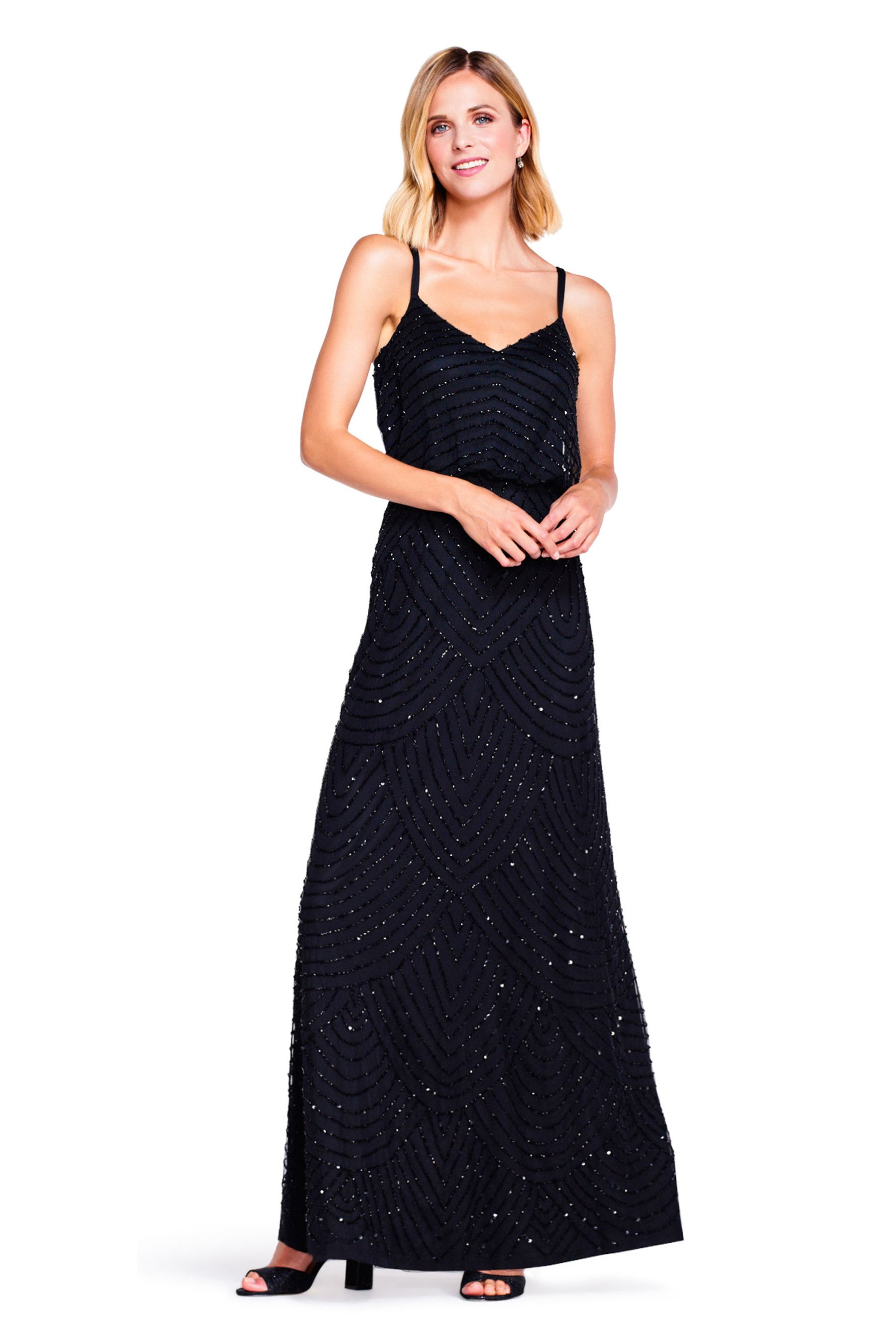 Buy Adrianna Papell Black Blouson Beaded Dress from the Next UK