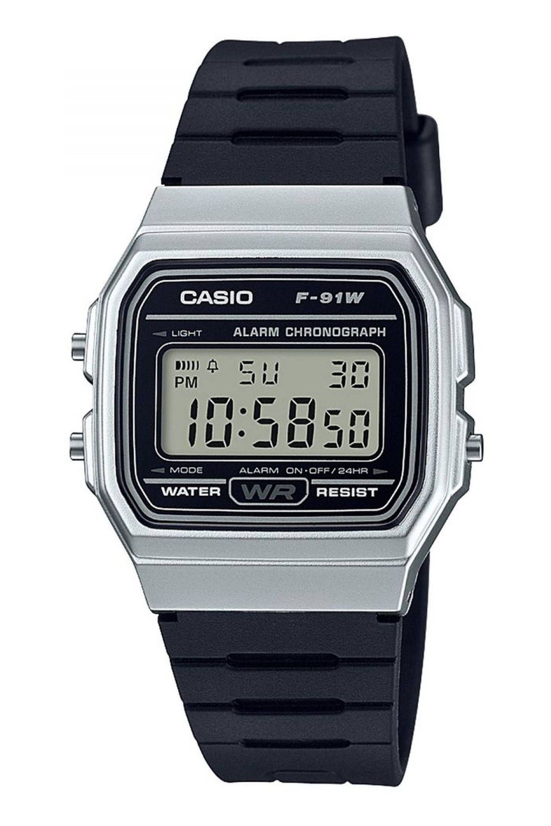 Casio silver and black watch on sale