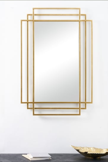 Pacific Gold Rectangular Multi Framed Wall Mirror