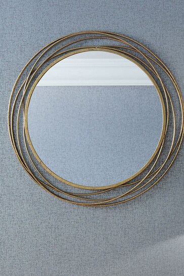 Buy Pacific Antique Gold Metal Round Wall Mirror from the Next UK online shop