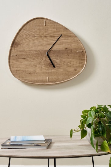 Pacific Natural Wood Veneer Teardrop Wall Clock
