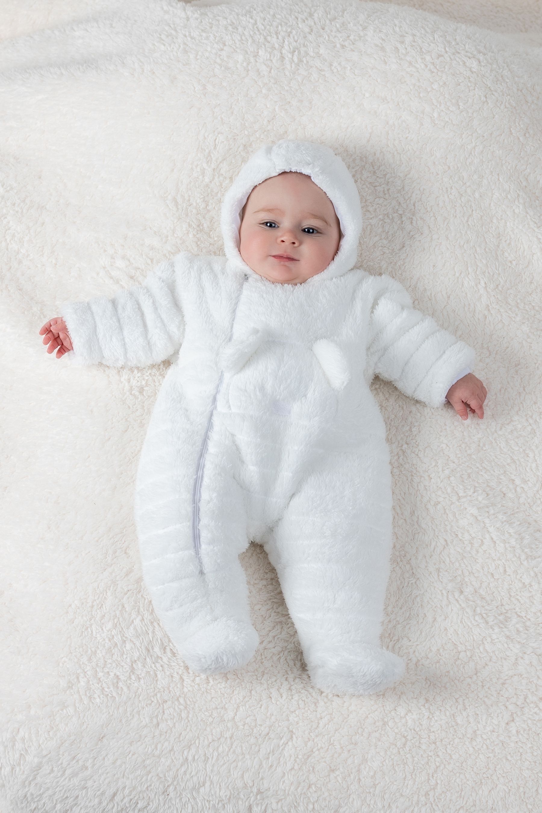 Buy Emile Et Rose White Fleece Teddy Pramsuit from the Next UK
