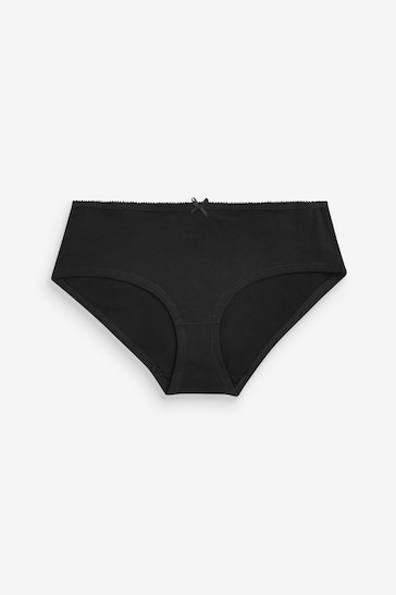 Black Short Cotton Rich Knickers 4 Pack
