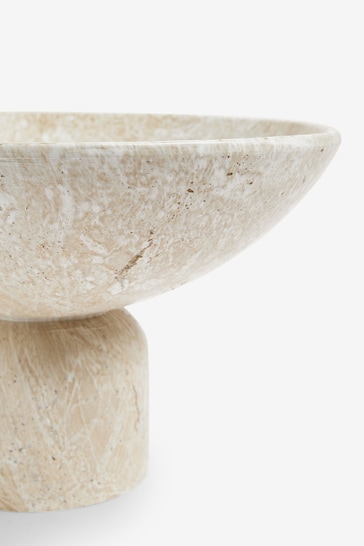 Natural Marble Effect Resin Sculptural Bowl