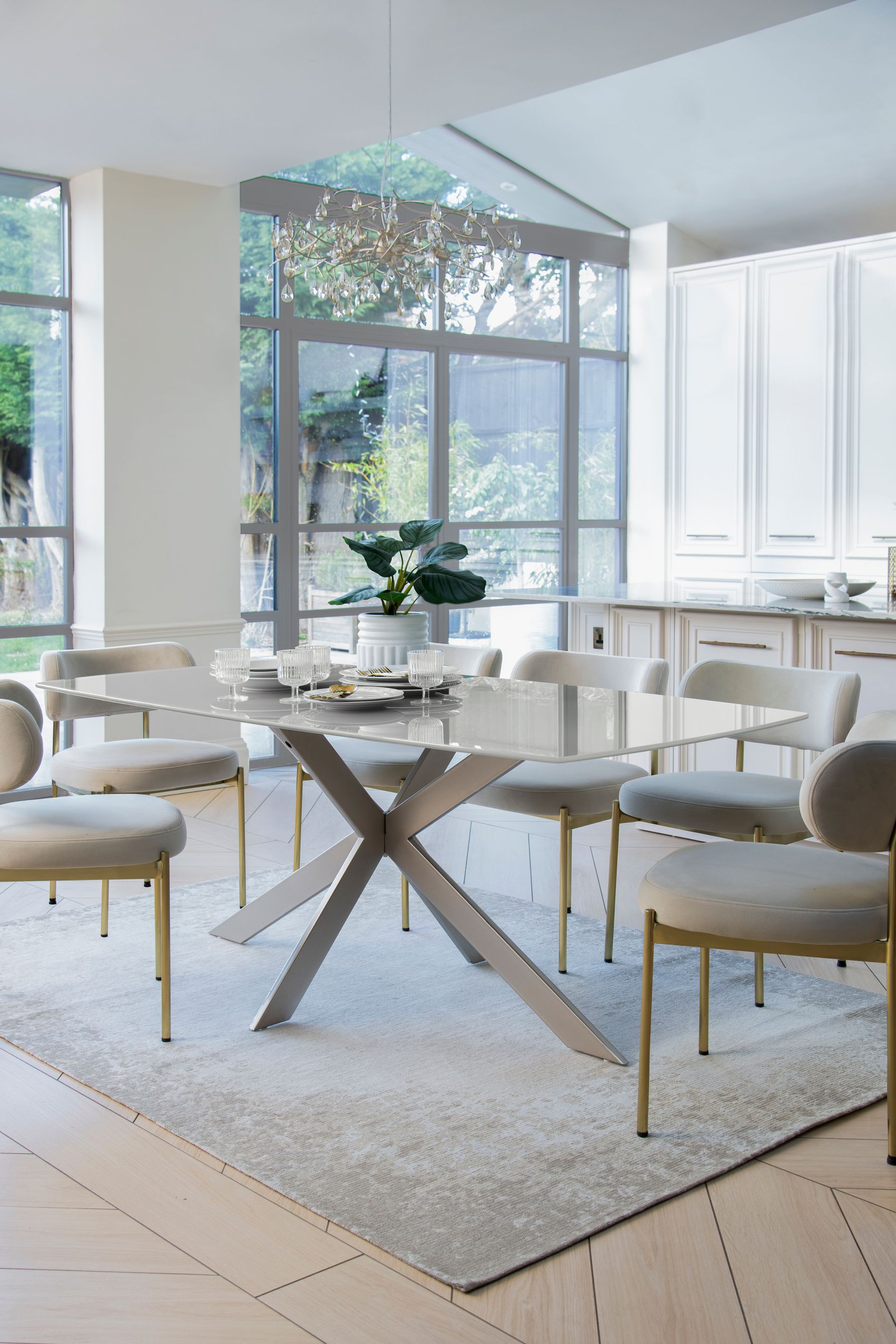 Buy Natural Alessa Glass 6 Seater Dining Table from the Next UK online shop