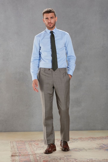 Neutral Signature British Fabric Check Suit: Trousers