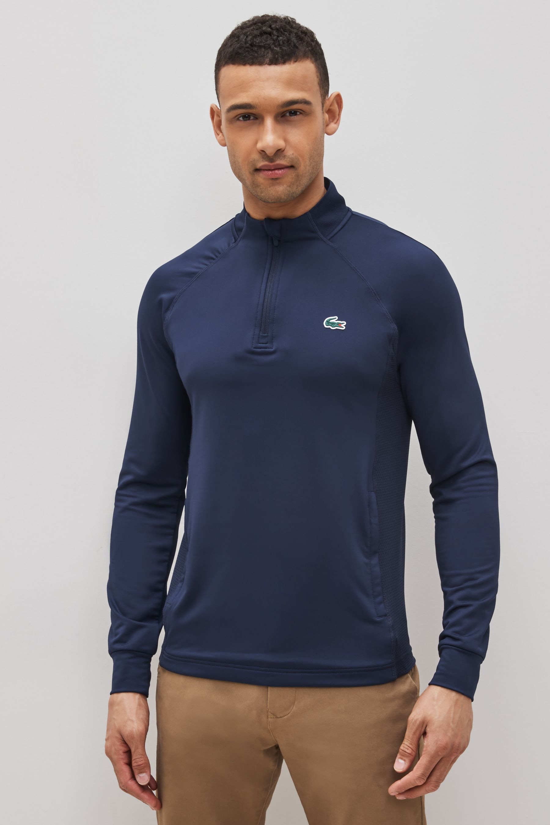 Lacoste central panel crew sweatshirt best sale
