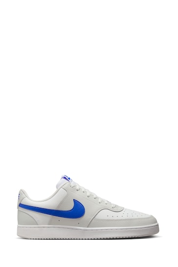 Nike Grey/Blue Court Vision Low Trainers