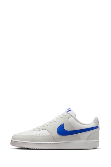 Nike Grey/Blue Court Vision Low Trainers