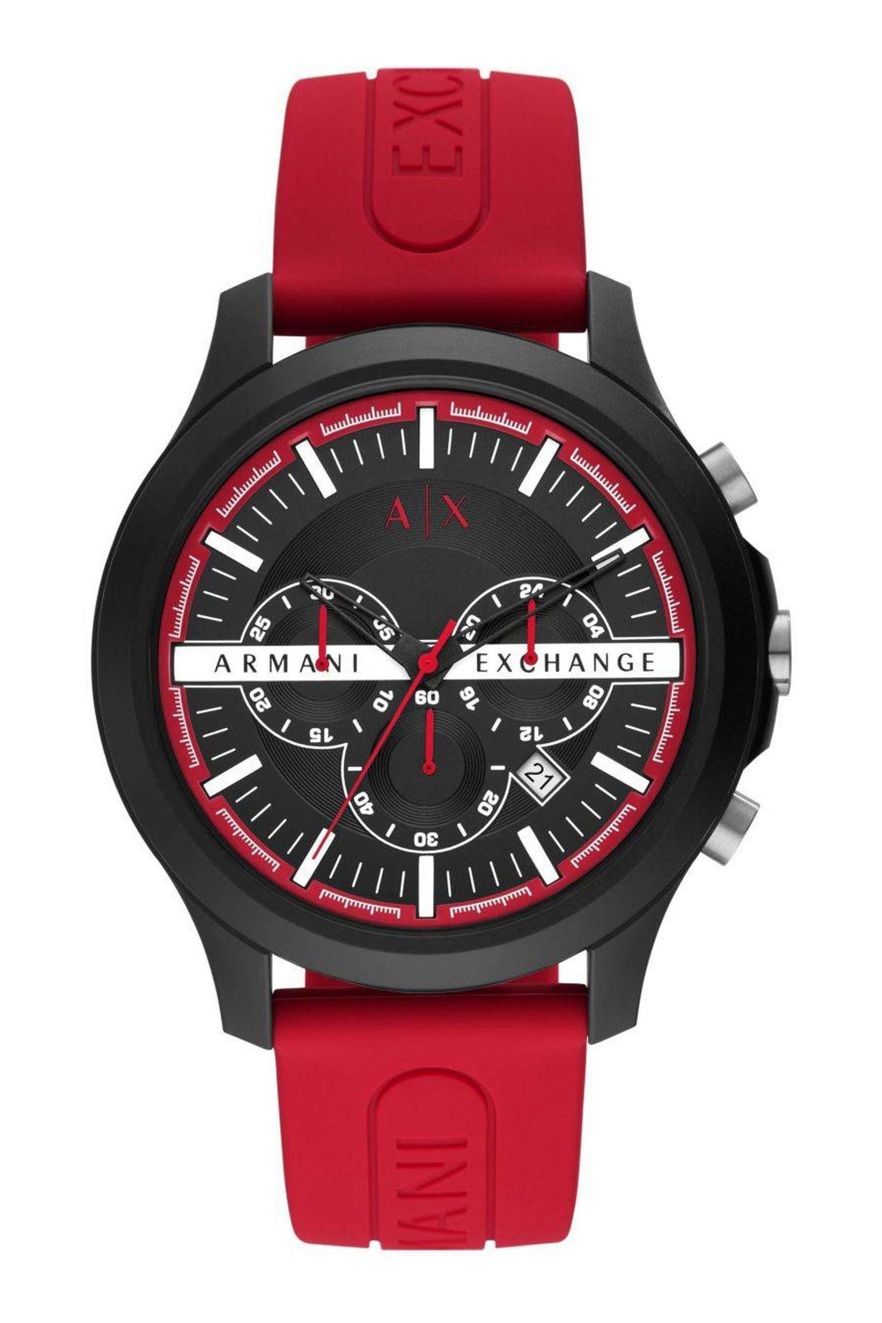 Armani exchange red on sale watch
