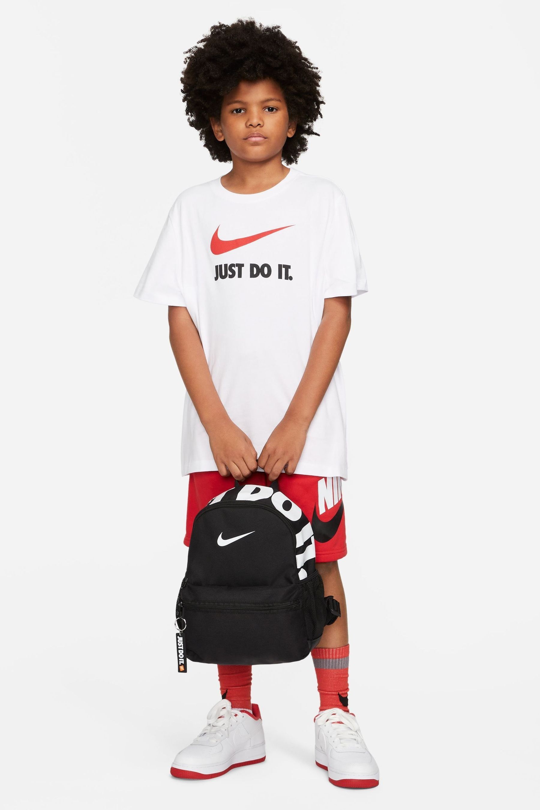 Nike Black White Kids Mini Brasilia JDI Backpack
