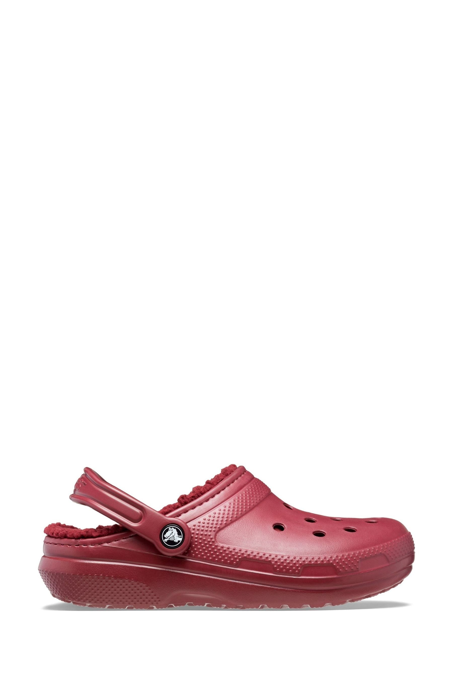 Fuzzy red crocs clearance