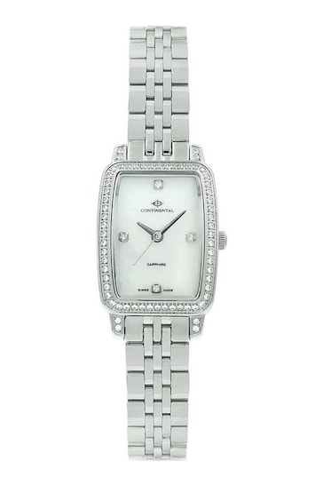 Continental Ladies White Crystaline Trend Watch