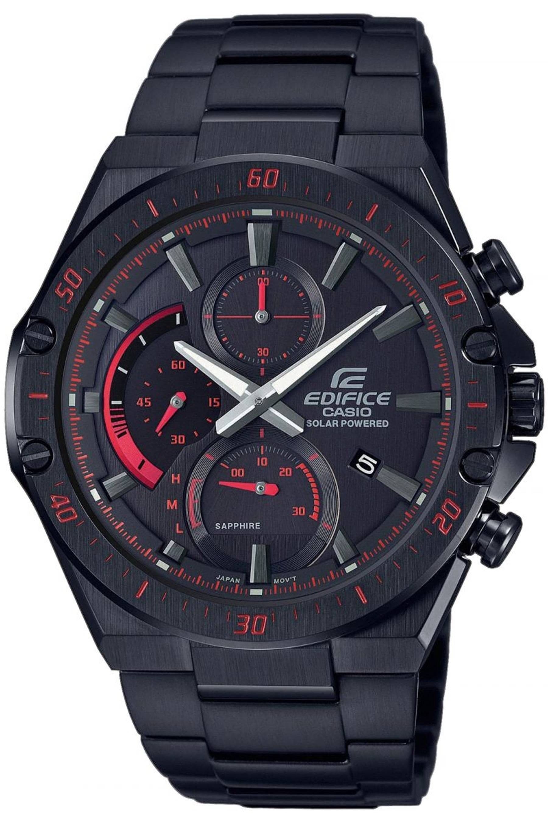 Buy Casio Edifice Solar Chronograph Slim Black Stainless Steel
