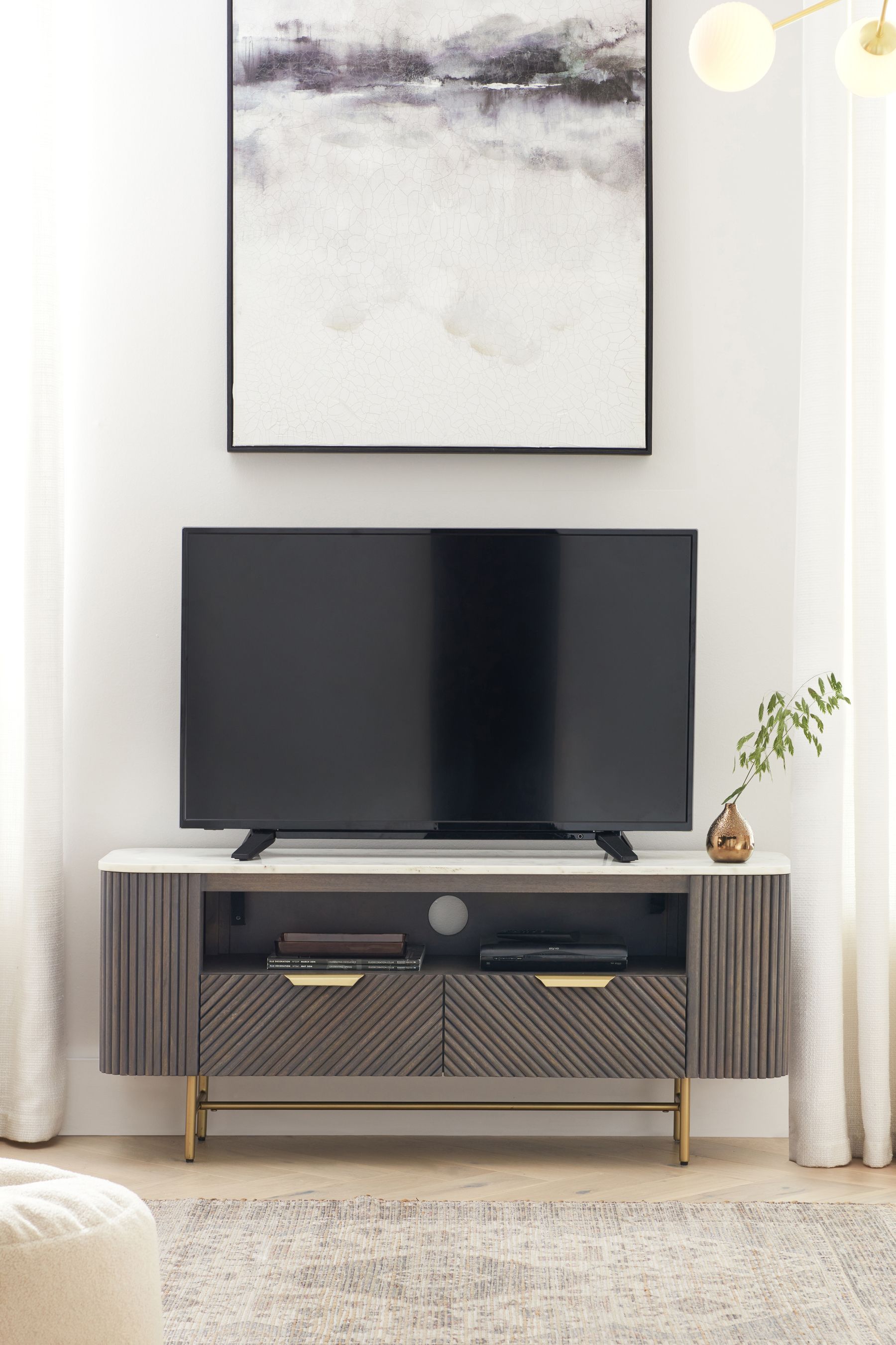 Dark gray online entertainment center