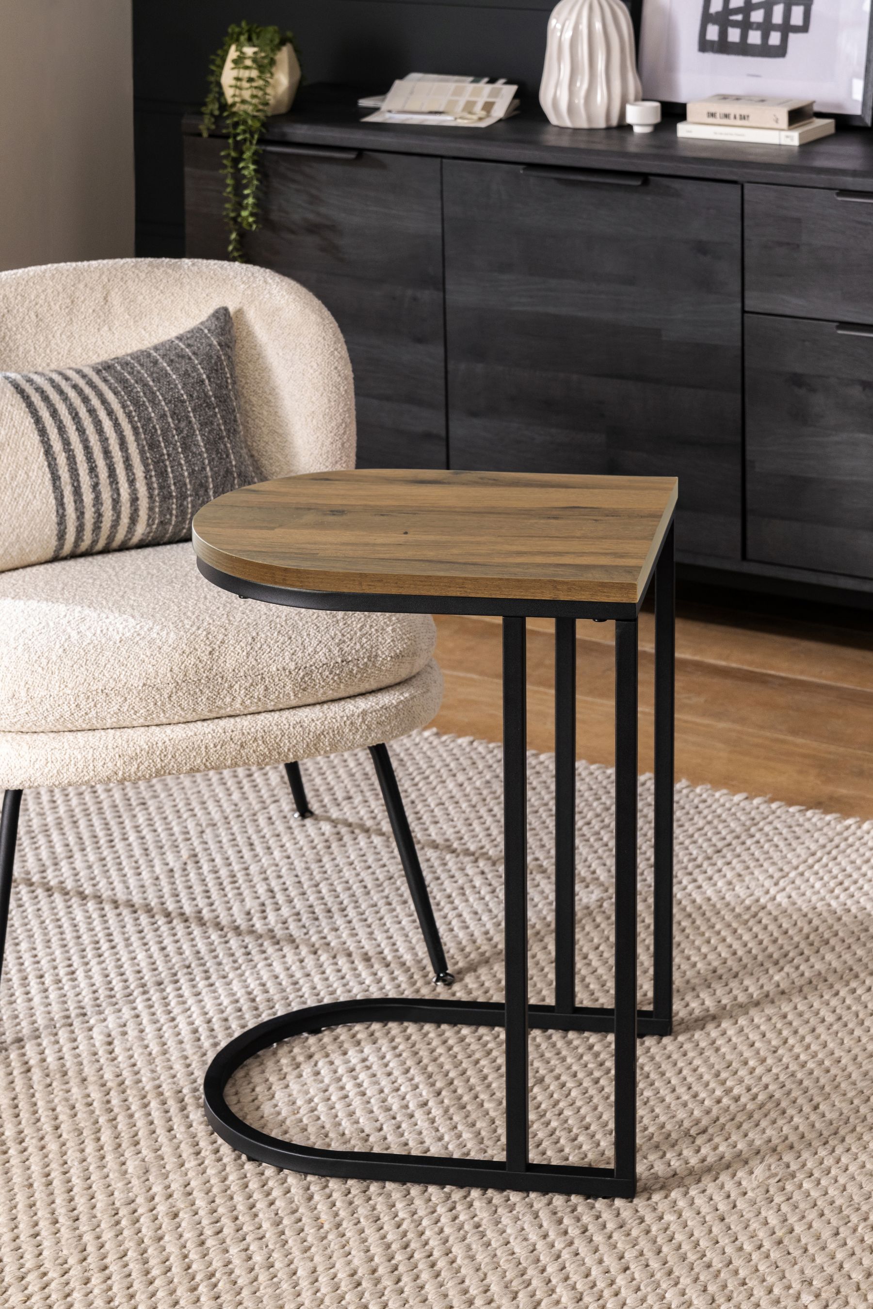 Side table next to clearance desk