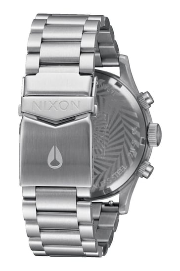 Nixon Gents Silver Tone Grateful Dead Sentry Chrono Watch