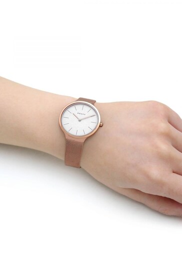 Obaku Ladies Ark Lille Rose White Ultra-Slim Watch