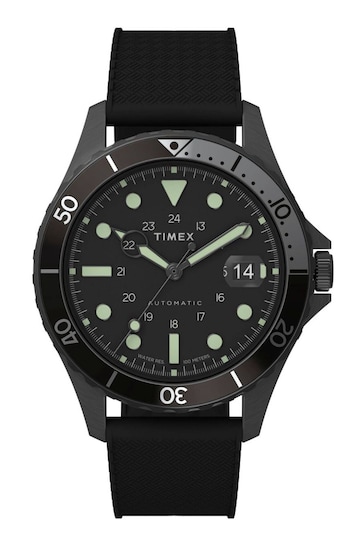 Timex Gents Black Navi Xl Automatic Watch