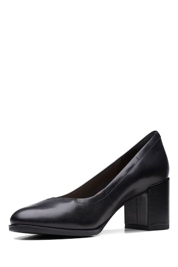Clarks Black Leather Court Shoes